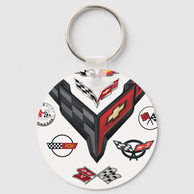 LLAVERO INSIGNIA DE 8 GENERACIONES DE CORVETTE (Anverso)