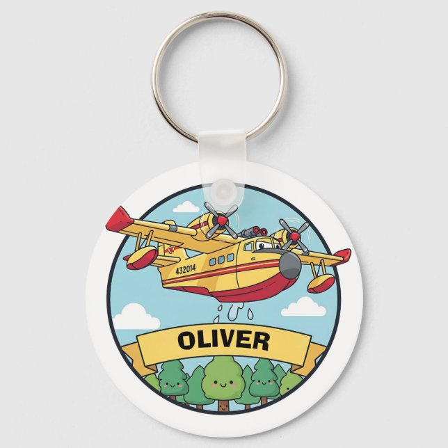 Llavero Insignia de avión de lucha contra incendios de dib (Anverso)