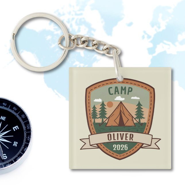 Llavero Insígnia de Camping Vintage Personalizada (Subido por el creador)