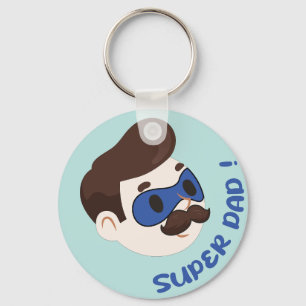 Llavero Insígnia de dibujos animados de Super Papá