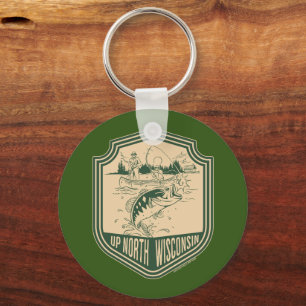 Llavero Insignia de Pesca del Norte de Wisconsin