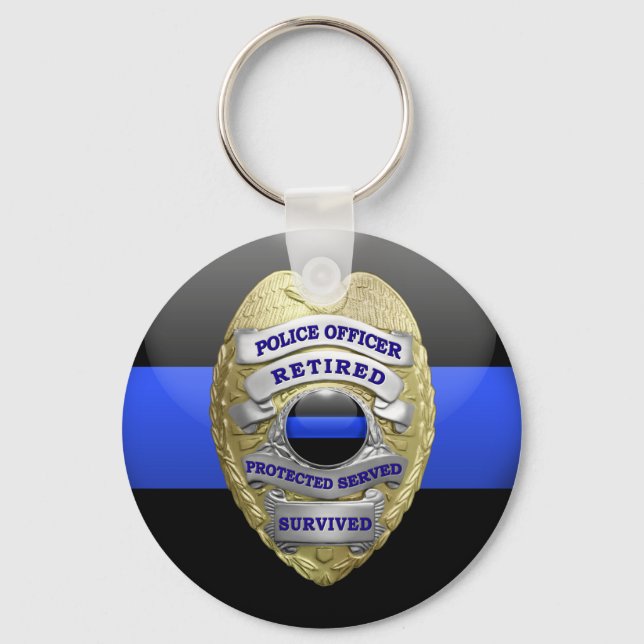 Llavero Insignia de retirada delgada de la línea azul (Anverso)