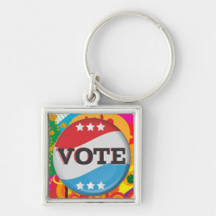 Llavero Insignia de Voto Retro