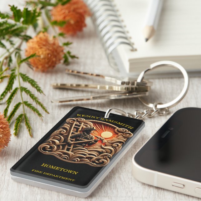 Llavero Insignia Del Departamento De Bomberos De Héroes Co (Frente Derecha)