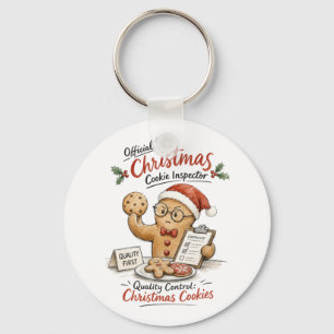 Llavero Inspector de Galletas de Navidad Acuarela
