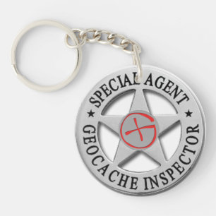 Llavero Inspector Geocache *Agente especial* con logotipo