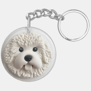 Llavero Inspirado en 3D, el perro de Bichon Frise