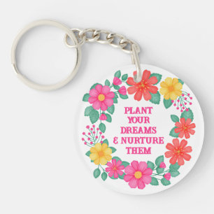 Llavero Inspirador Cree su propio monograma floral