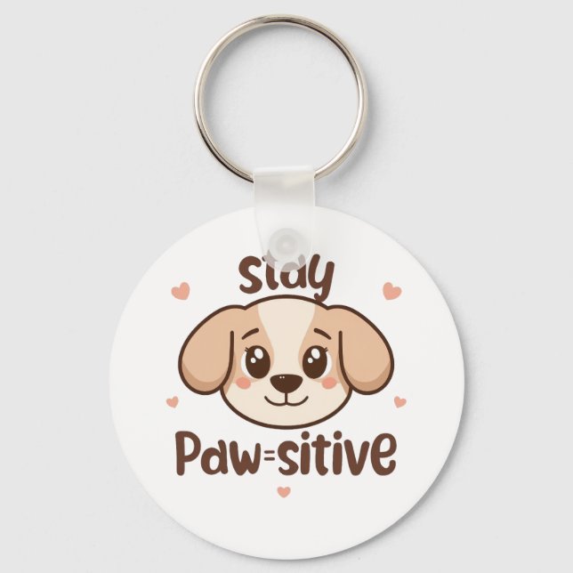 Llavero Inspirational Positive Puppy Message (Anverso)