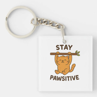 Llavero  Inspiring "Stay pawsitive" Quote Print