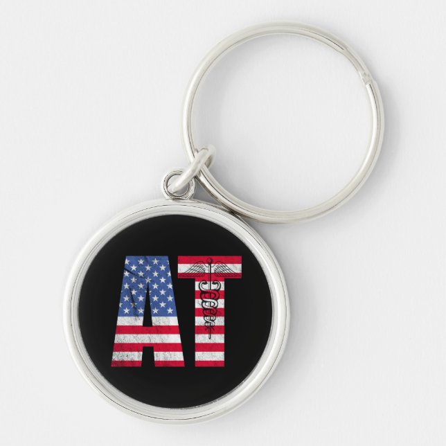 Llavero Instructor atlético de la bandera americana EN (Frente)