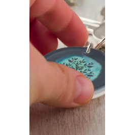 Llavero Instructor de Meditación de Yoga Árbol de acuarela