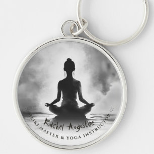 Llavero Instructor de Meditación de Yoga Pintura al Tinta