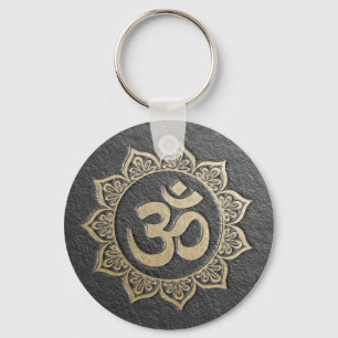 Llavero Instructor de Meditación YOGA - Negro y oro OM Man