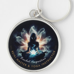 Llavero Instructor de Yoga Meditación Pose GlowMist Lotus