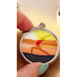 Llavero Instructor de Yoga Saludo Sun Crescent Moon Pose 