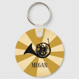 Llavero Instrumento de música de latón del Cuerno Francés 