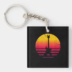Llavero Instrumento Guitar Sunset Electric Rock Music Love