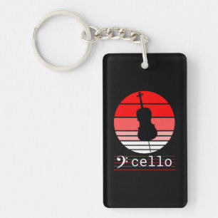 Llavero Instrumento musical de Cello con Cello del atardec