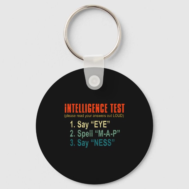 Llavero Intelligence Test Adult Humor Funny Sarcasm Graphi (Anverso)