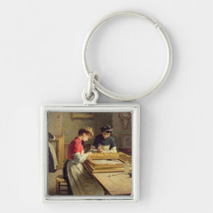 Llavero Interior de un taller del dorado del marco