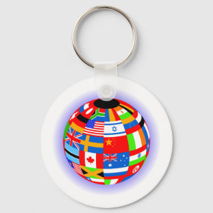 Llavero international flags globe earth