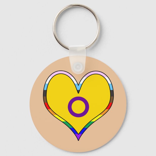Llavero Intersex Pride Heart Keychain (Anverso)