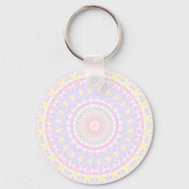 Llavero Intrincado ecléctico Boho Colorful Pastel Mandala (Anverso)