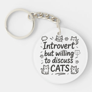 Llavero Introvertido pero dispuesto a discutir gatos
