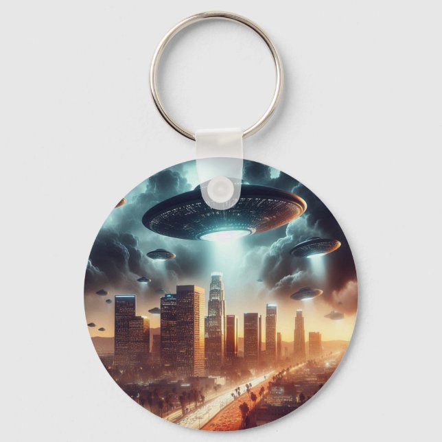 Llavero Invasión de OVNI en Los Ángeles (Anverso)