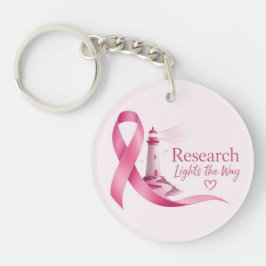 Llavero Investigación sobre el lazo rosa de concienciación