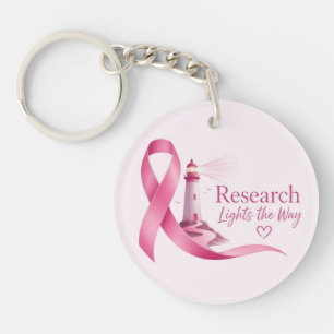 Llavero Investigación sobre el lazo rosa de concienciación