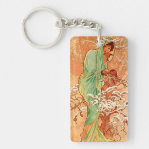 Llavero Invierno Art Nouveau de Alphonse Mucha