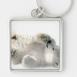 Llavero Invierno congelado ártico animal lindo de Cub del