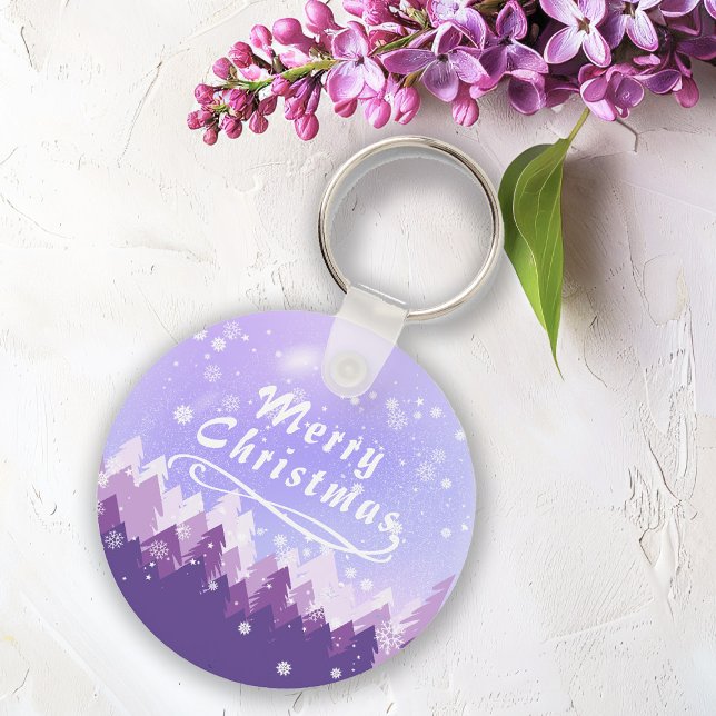 Llavero Invierno de nieve morada Navidad Feliz Año Nuevo (Subido por el creador)
