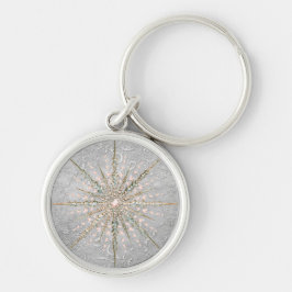 Llavero invierno de nieve rosa y elegante  