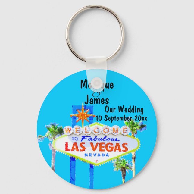 Llavero Invitación a la boda de Las Vegas (Anverso)
