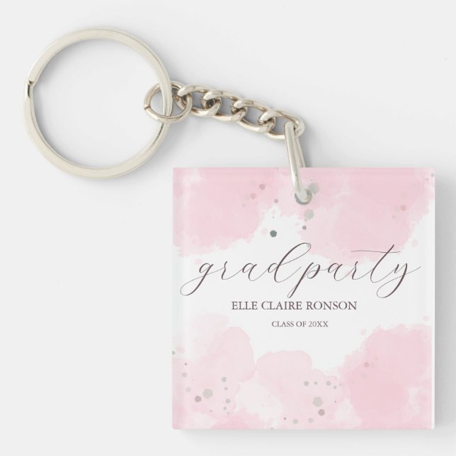 Llavero invitación a la fiesta de graduación de elegancia  (Frente)