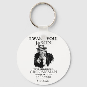 Llavero Invitación a la propuesta de Groomsman o Mejor Hom