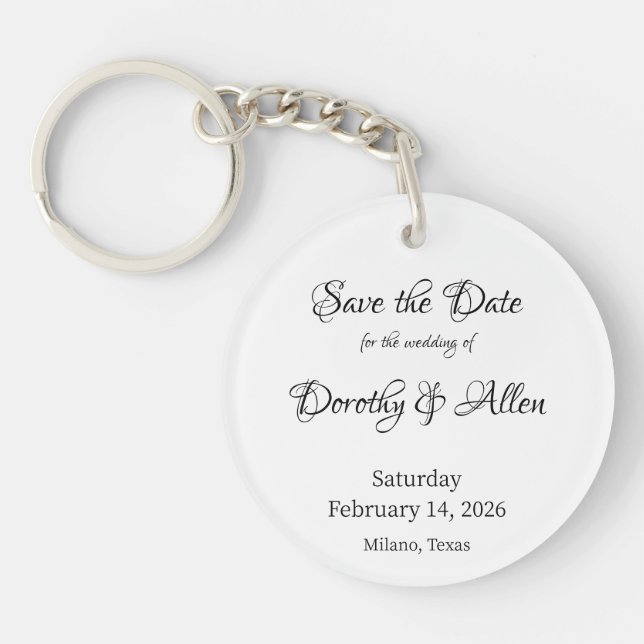 Llavero Invitación Boda minimalista (Frente)