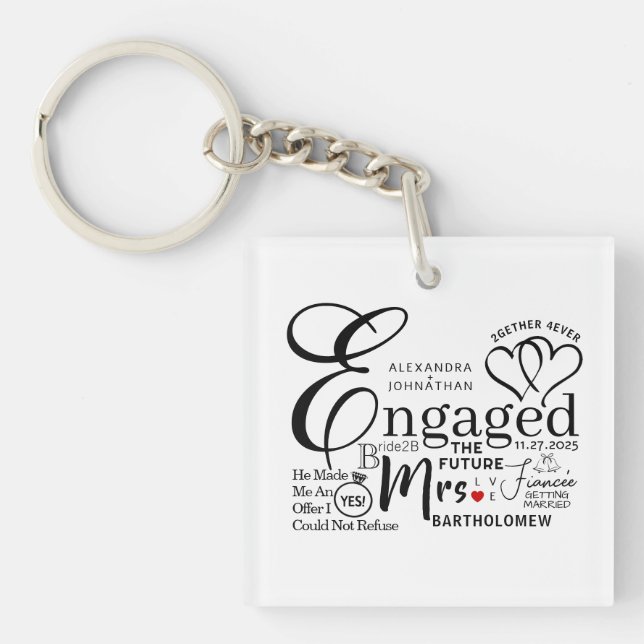 Llavero Invitación de Boda de grupos implicados (Frente)