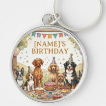 Invitación de cumpleaños de perro de acuarela rúst
