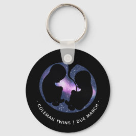 Llavero Invitación de embarazo gemela agita al bebé espiri