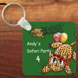 Llavero Invitaciones de cumpleaños safari de leopardo ultr