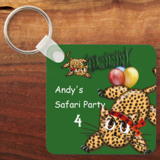 Llavero Invitaciones de cumpleaños safari de leopardo ultr