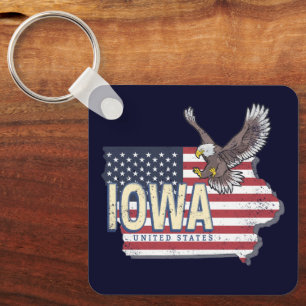 Llavero Iowa Estados Unidos Retro State Map Vintage USA