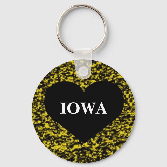 Llavero Iowa Heart Yellow (Anverso)