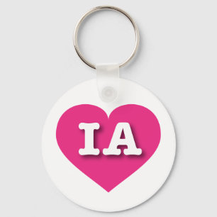 Llavero Iowa Hot Pink Heart - Amo IA