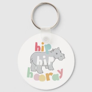 Llavero ip Hip Hooray Gray Hippo Dibujar arte animal puro