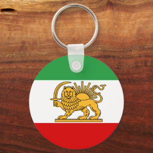 Llavero Irán, bandera persa con león, Shah de Irán